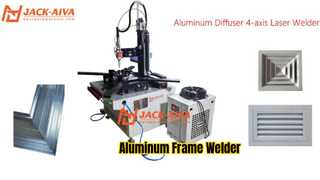 Máquina de soldadura láser con marco difusor de aluminio HVAC | Soldadora láser de fibra de 4 ejes y doble estación