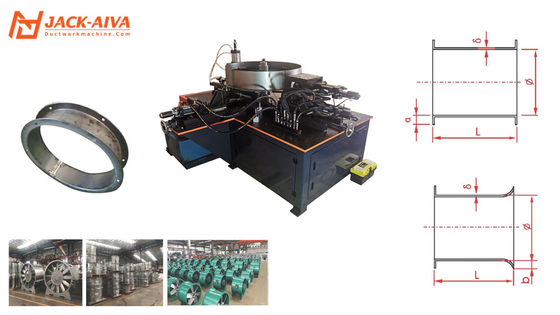 Máquina automática de fabricación de bridas para ventiladores axiales