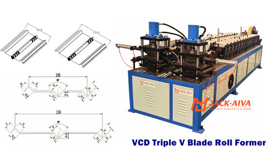 Máquina formadora de rodillos para cuchillas de compuerta cortafuegos | Línea de producción de cuchillas Triple V y Airfoil